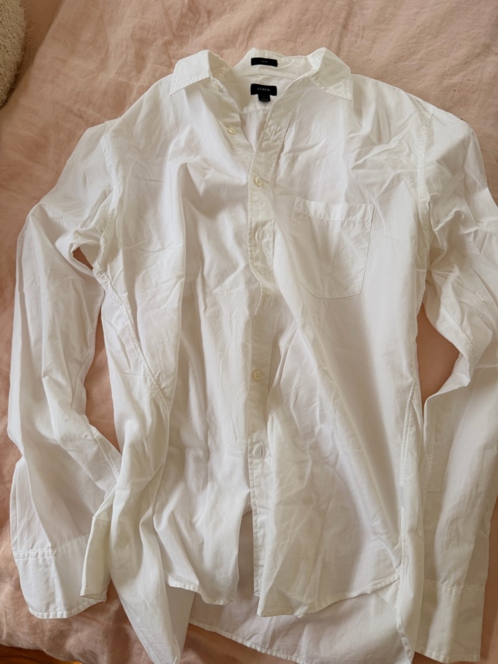 J. Crew White Poplin Button-Up Shirt